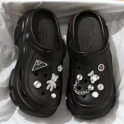 かわいいキラキラ厚底スリッパサンダル