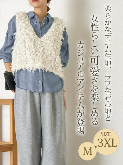 ゆったりシルエットの新作デニムシャツ