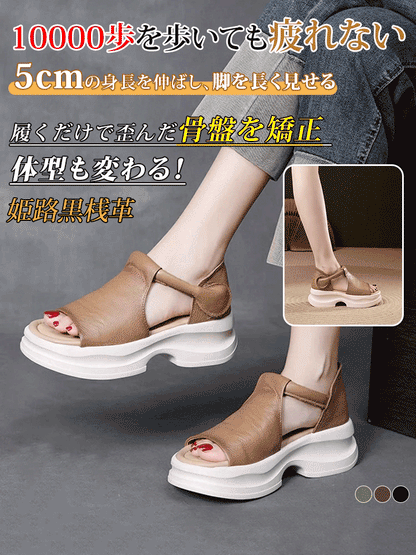 オープントゥウェッジソールサンダル